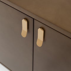 Universe 2-Door Bronze Bar Cabinet with Brass Details