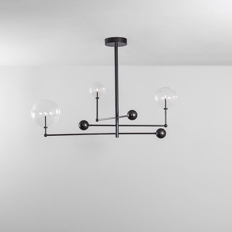 Modern Universe Black Gunmetal Chandelier by Schwung For Sale