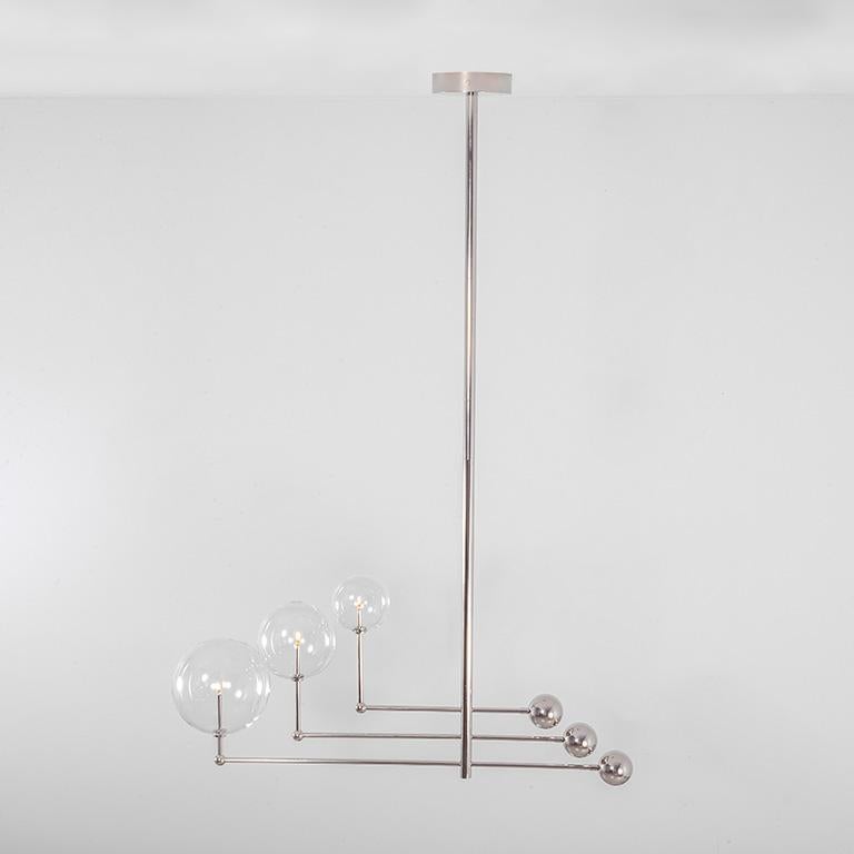 Modern Universe Polished Nickel Chandelier by Schwung For Sale