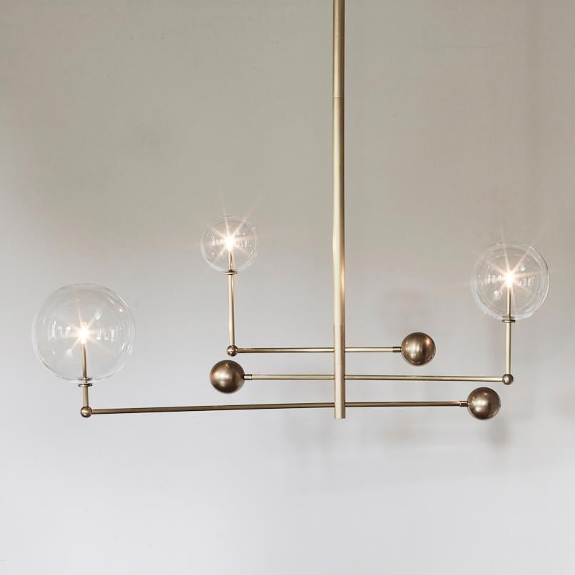Universe Polished Nickel Chandelier by Schwung In New Condition For Sale In Geneve, CH
