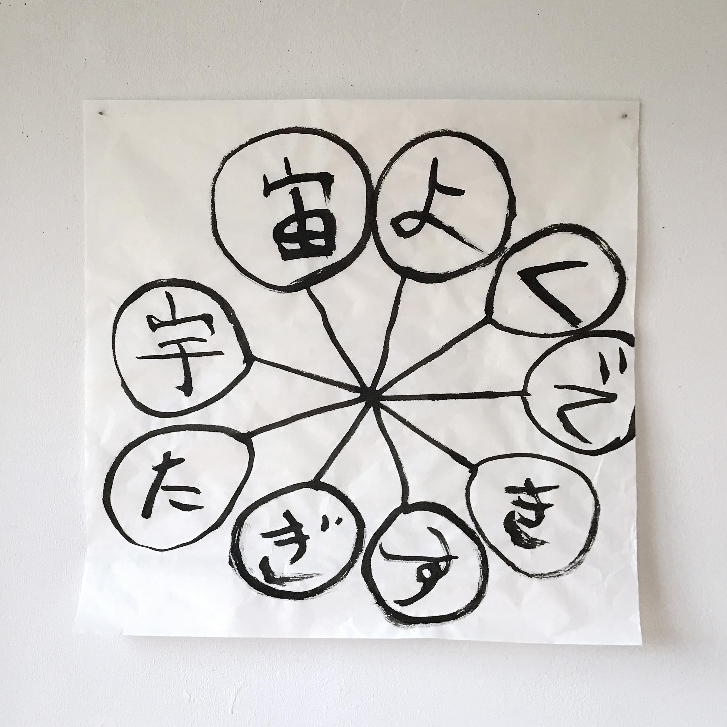 Japonisme UNIVERSE THAT - Contemporary Japanese Calligraphy Painting by Dai Okumura For Sale
