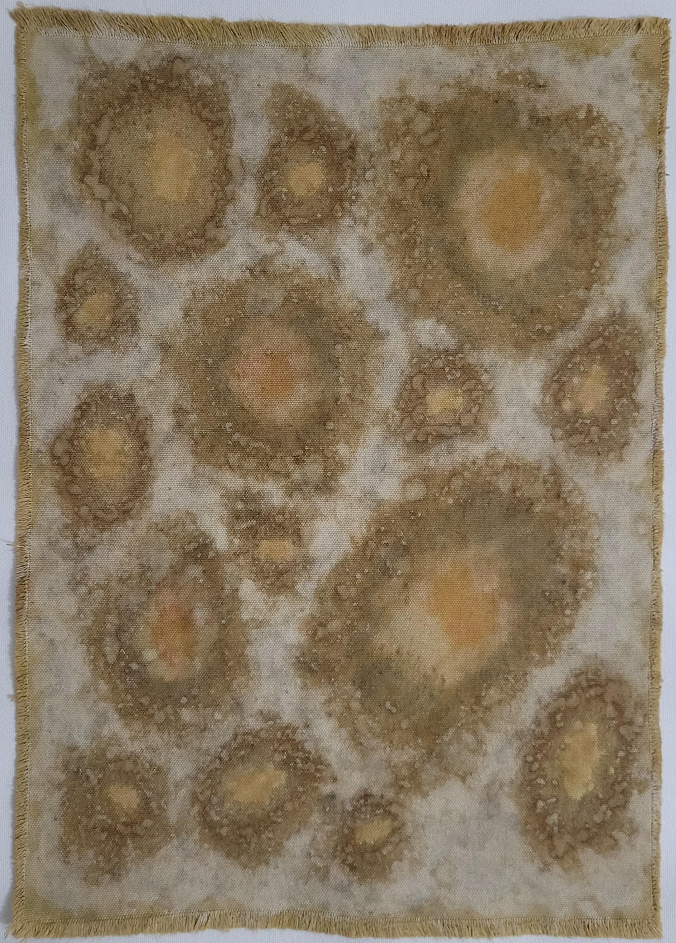 “Universes (1)” is a meditative exploration of the multiverse concept, rendered entirely with plant-based dyes on cotton canvas. Each field of color reads as an independent, self-contained layer of existence, evoking parallel realities that quietly