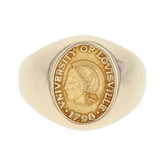 University of Louisville Minerva Seal Signet Ring, 14 Karat Yellow Gold