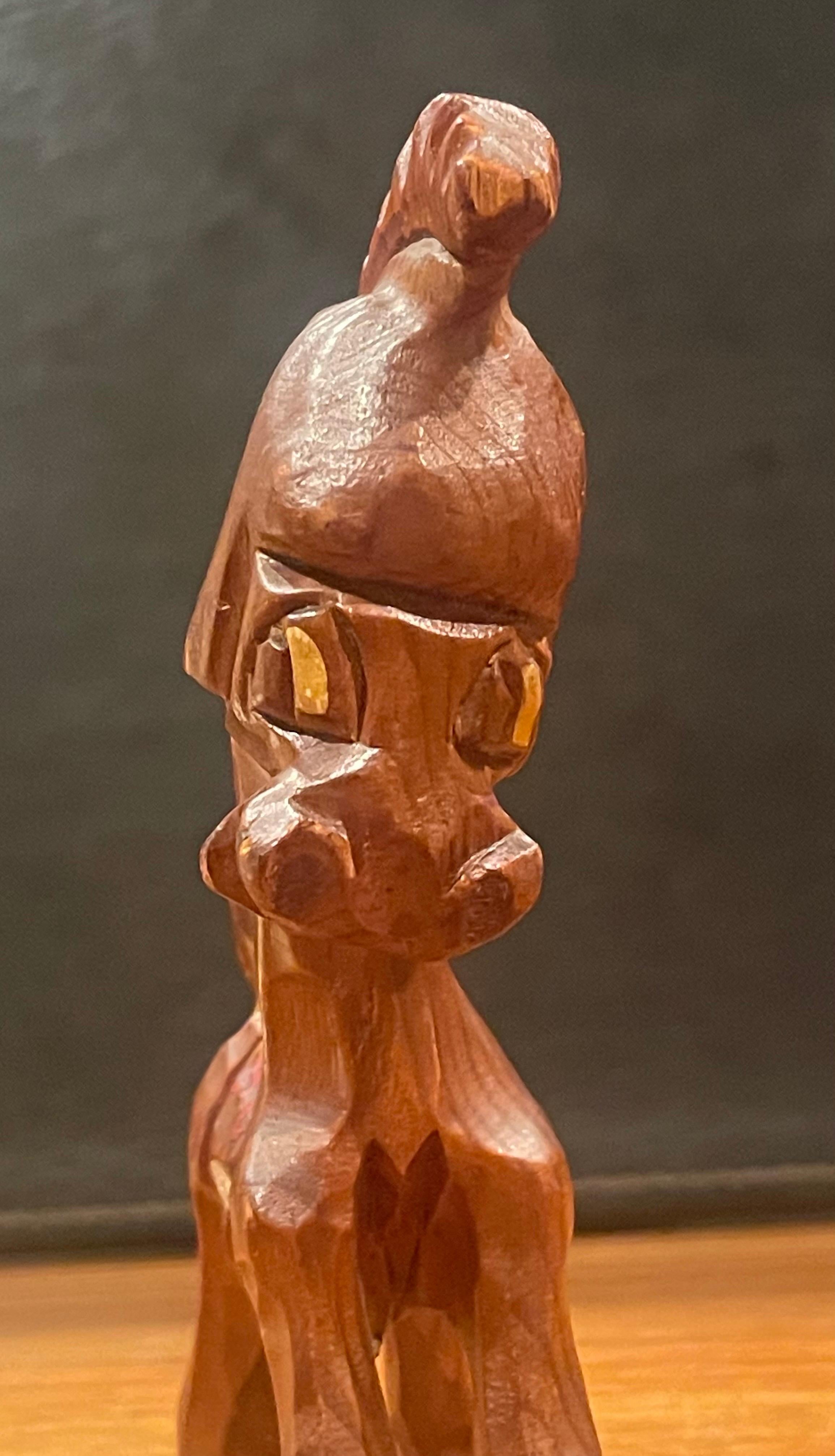 University of Southern California Traveler Mascot Wood Carving by Carter Hoffman In Good Condition For Sale In San Diego, CA