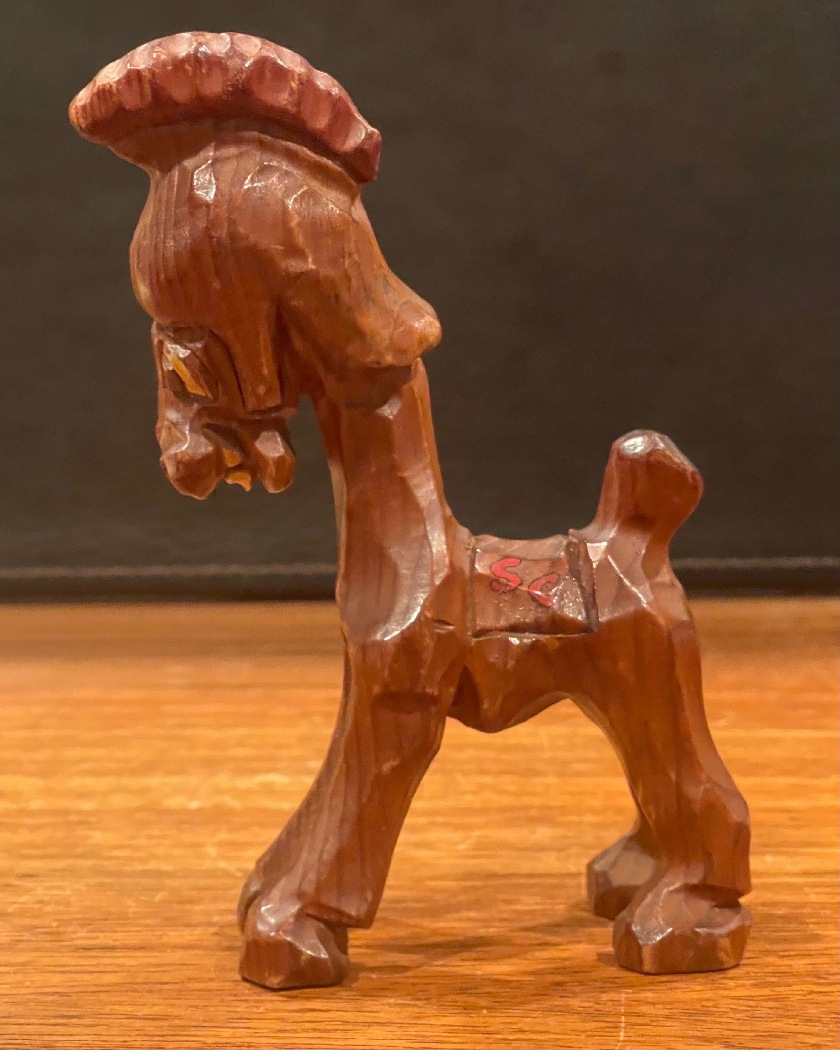20th Century University of Southern California Traveler Mascot Wood Carving by Carter Hoffman For Sale
