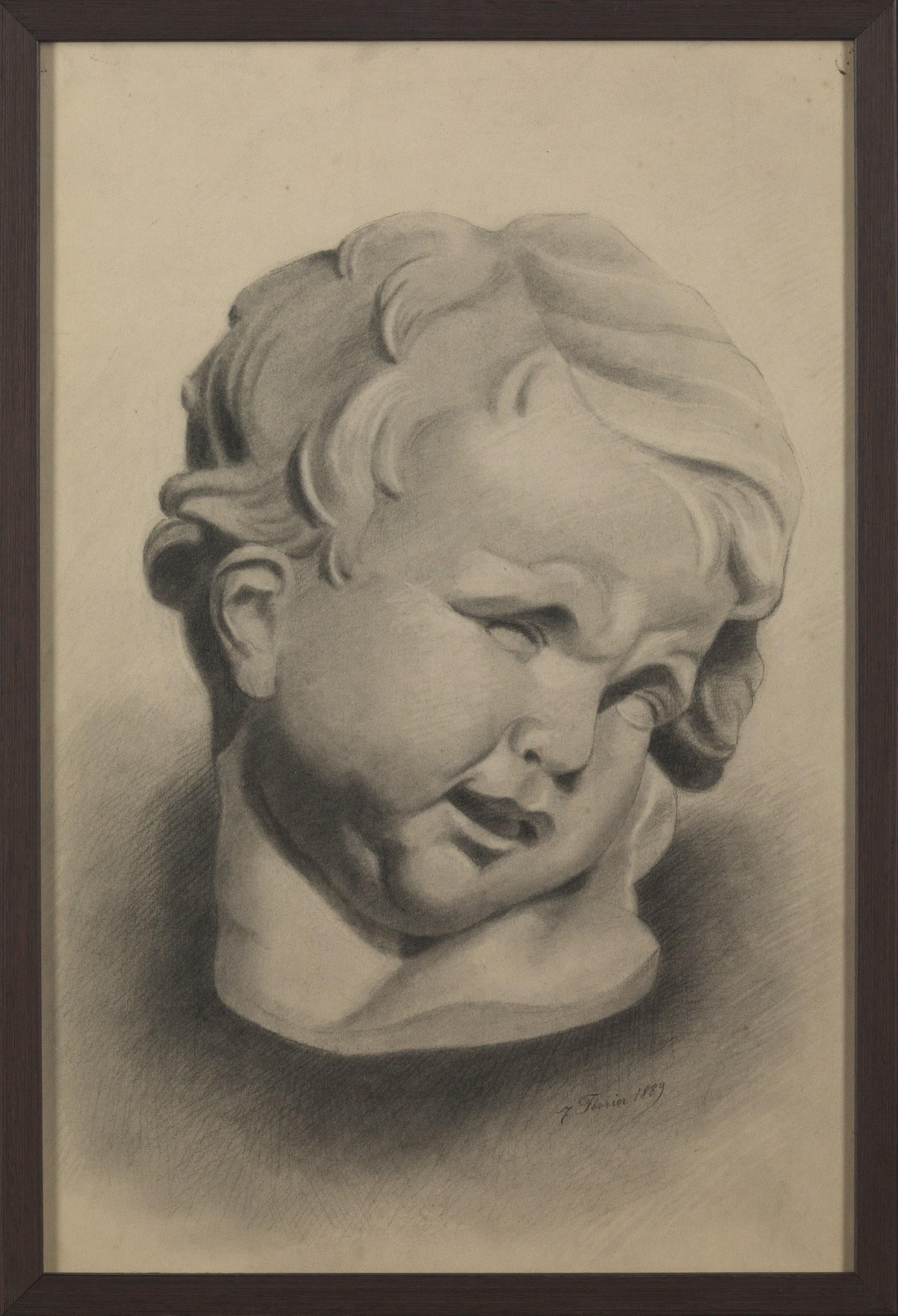 Neoclassical Unknown Academy Student 19th C Drawing, Baby