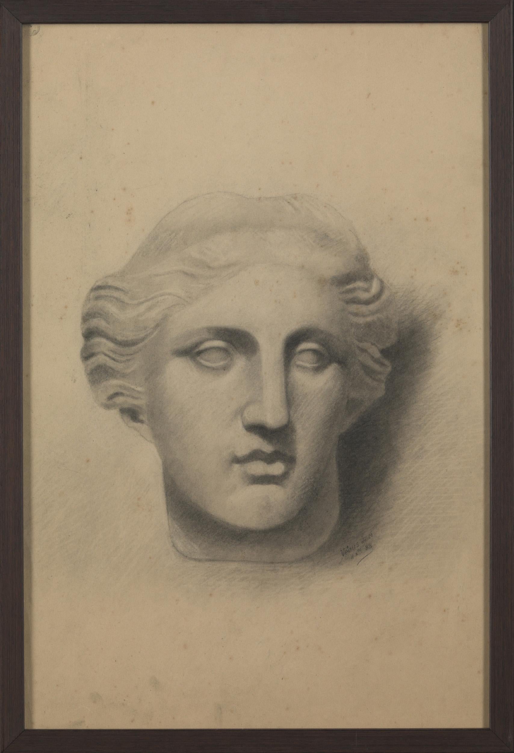 Belgian Unknown Academy Student 19th C Drawing, Pencil on Paper For Sale