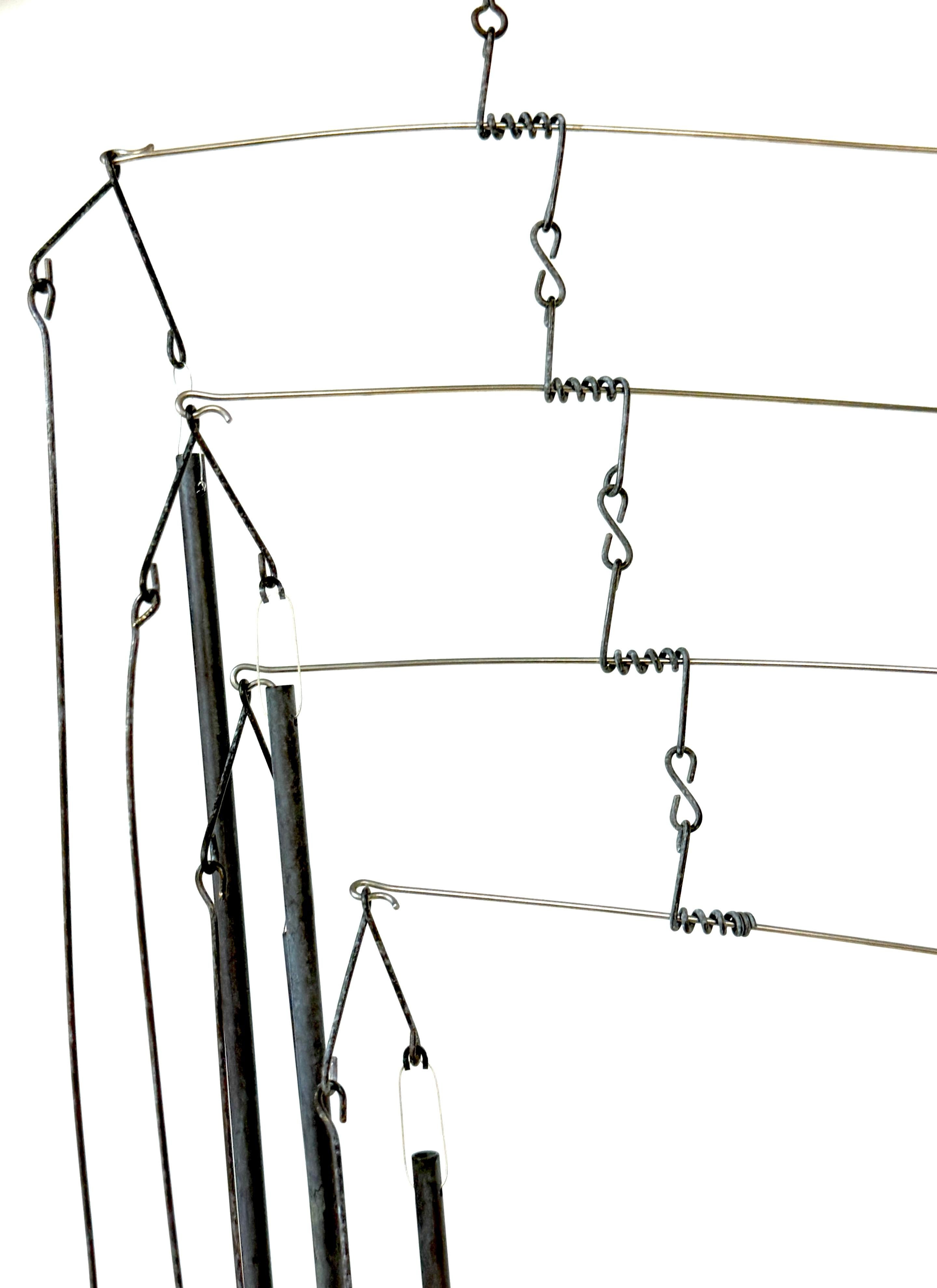 Unknown American Artisan Modern Steel Kinetic Mobile, Circa 1970s For Sale 1