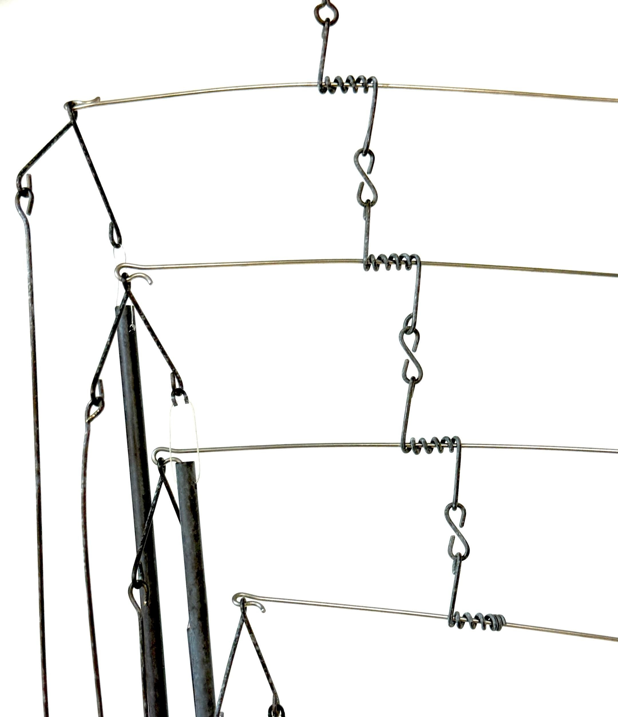 Unknown American Artisan Modern Steel Kinetic Mobile, Circa 1970s For Sale 4