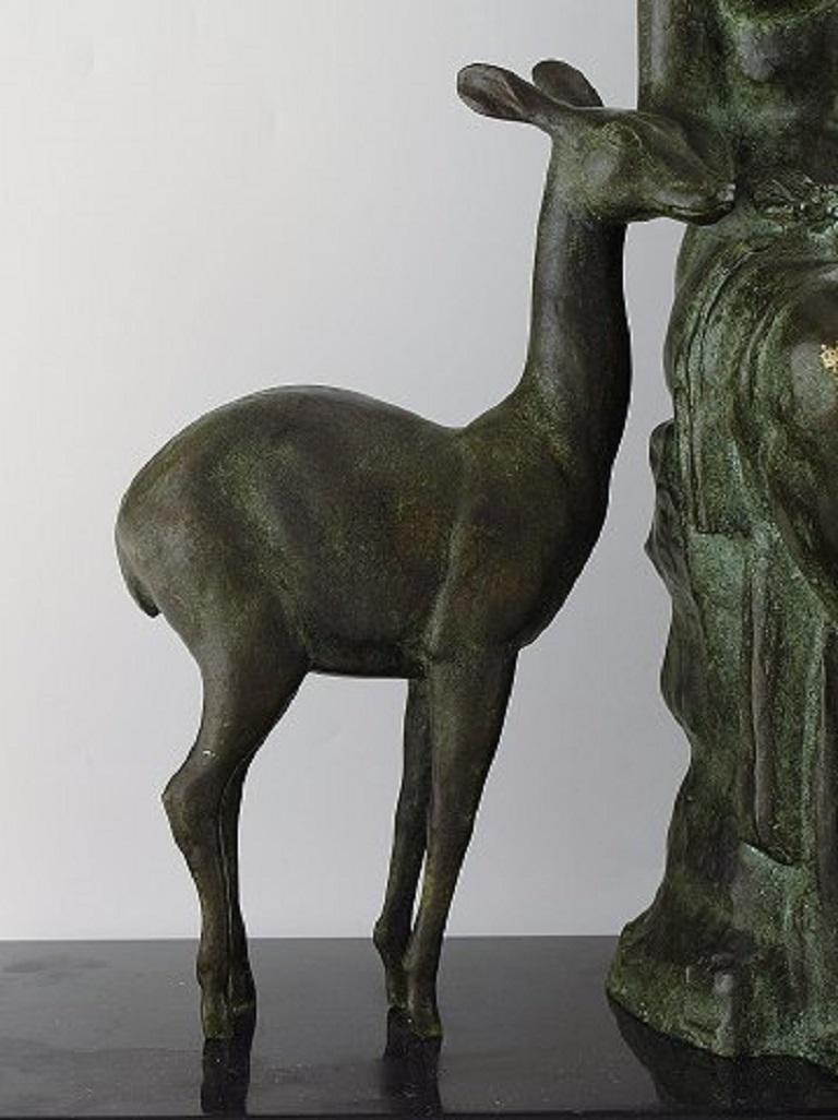 Mid-20th Century Unknown Artist, Large French / Belgian Art Deco Sculpture in Solid Bronze