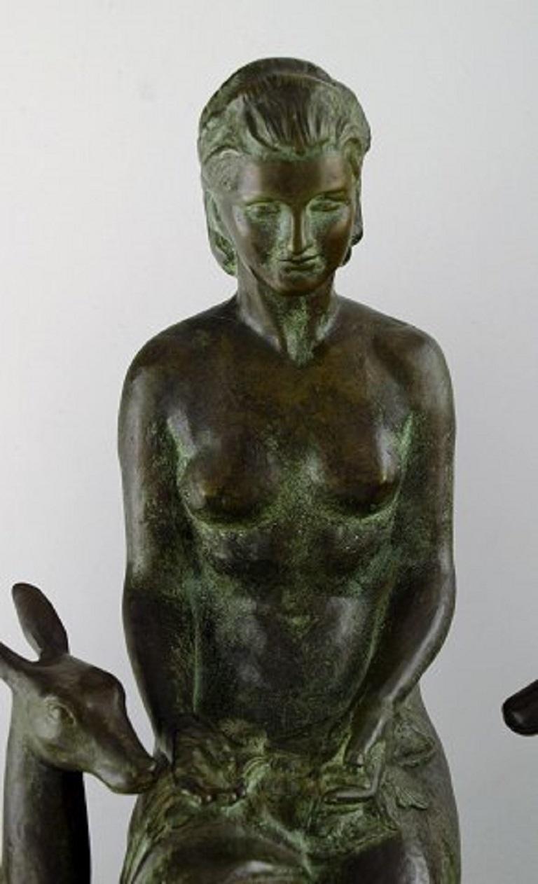 Unknown Artist, Large French / Belgian Art Deco Sculpture in Solid Bronze 1