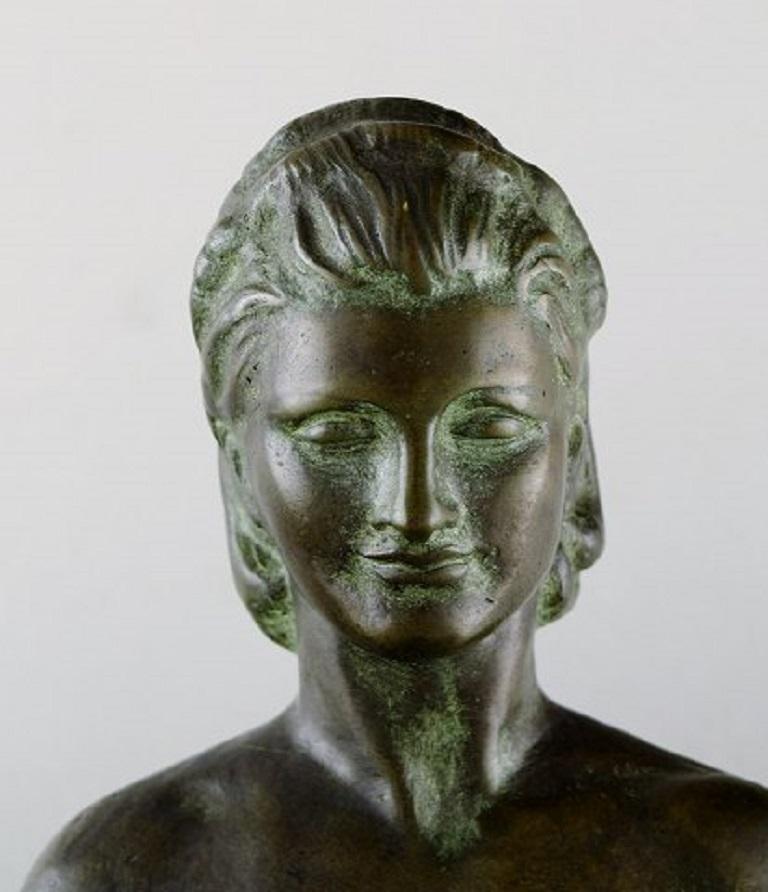 Unknown Artist, Large French / Belgian Art Deco Sculpture in Solid Bronze 3
