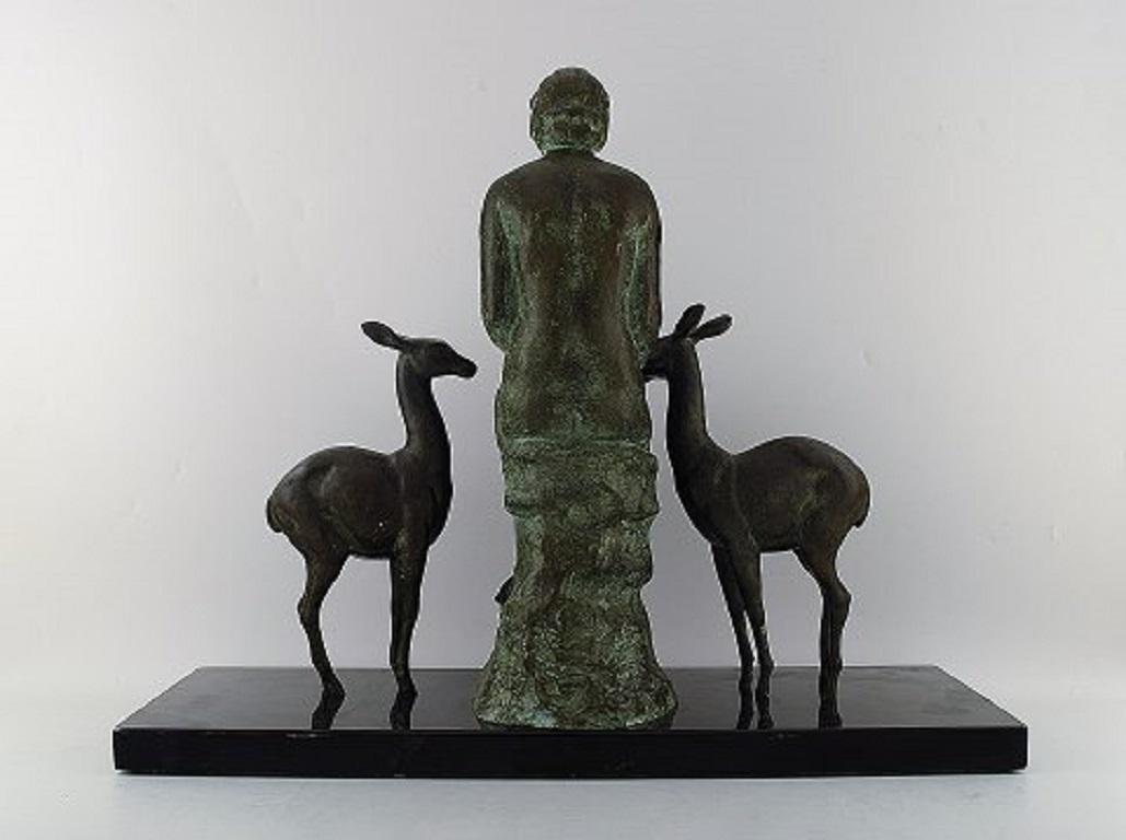 Unknown Artist, Large French / Belgian Art Deco Sculpture in Solid Bronze 4