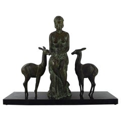Unknown Artist, Large French / Belgian Art Deco Sculpture in Solid Bronze