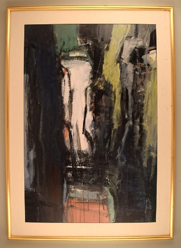 Unknown artist. Oil on board. Abstract composition. Dated 1999.
Visible dimensions: 89 x 59 cm.
Total dimensions: 102 x 72 cm.
The frame measures: 2 cm.
In excellent condition.
Signed and dated.