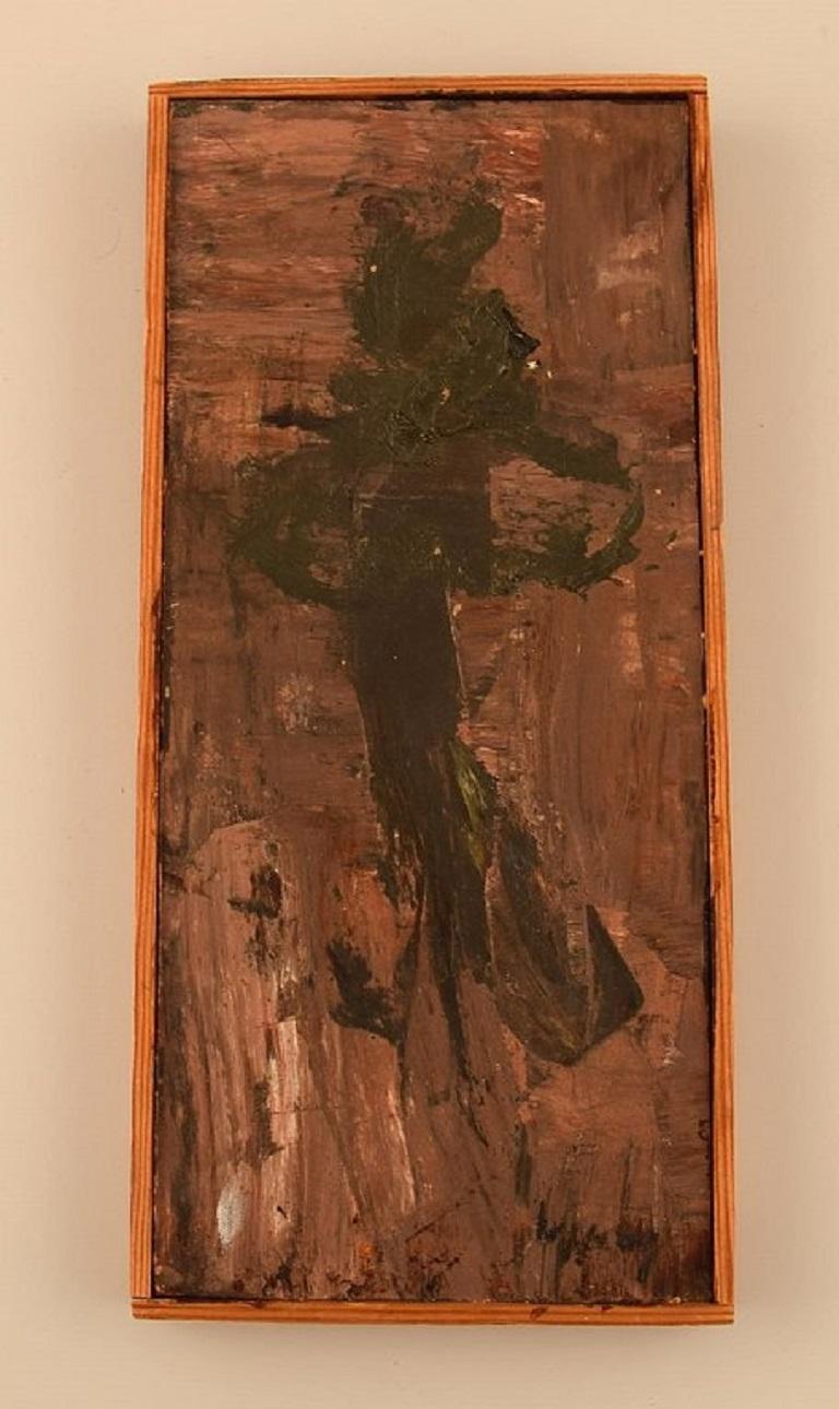 Unknown artist. Oil on board. Abstract portrait. 1960s.
The board measures: 29 x 13 cm.
The frame measures: 5 mm.
In excellent condition.
Unclearly signed.