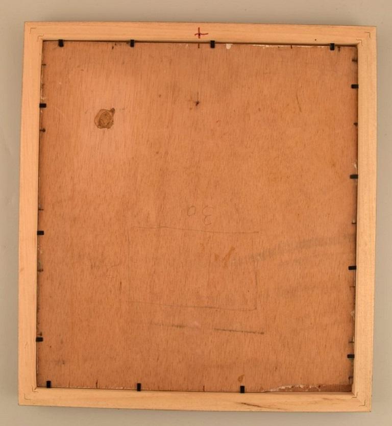Unknown Artist, Oil on Board, Woman Playing Tennis, Mid 20th Century 1