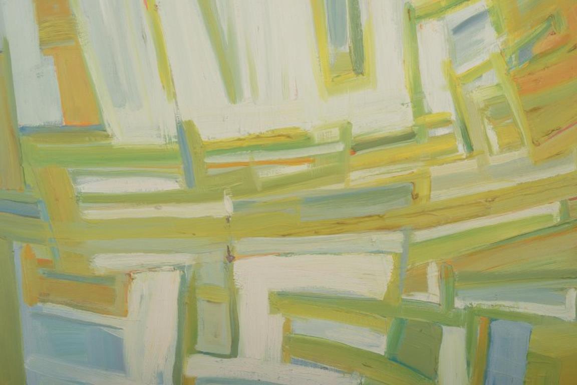 Sconosciuto Artista sconosciuto. Olio su tela. Composizione astratta. Tavolozza colorata. in vendita