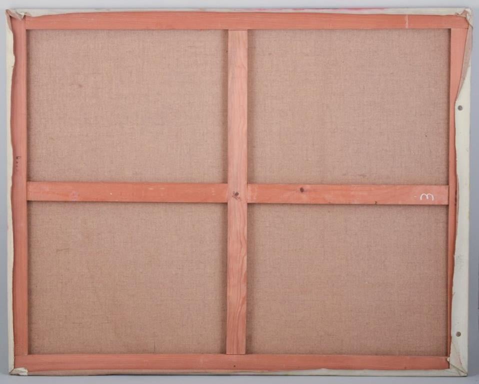 Fine XX secolo Artista sconosciuto. Olio su tela. Composizione astratta. Tavolozza colorata. in vendita