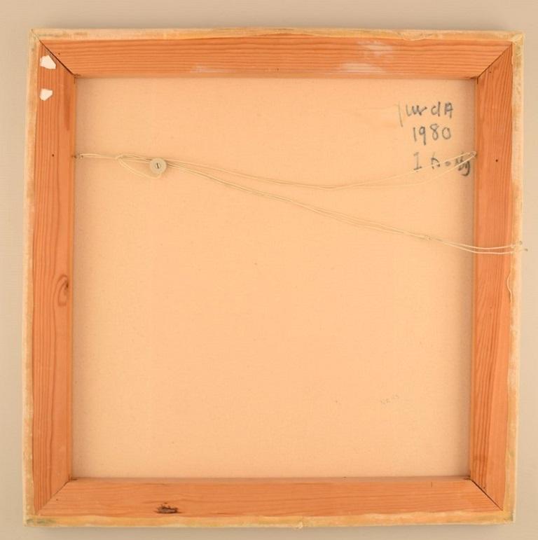 Fine XX secolo Artista sconosciuto, Olio su tela, Composizione astratta, datato 1980 in vendita