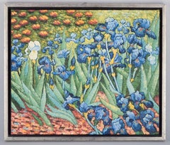 Artista sconosciuto. Olio su tela. Campo di fiori. Dopo "Iris" di V. van Gogh