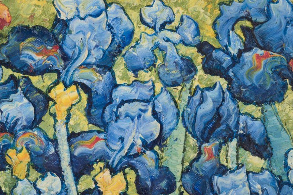 Artista desconocido. Óleo sobre lienzo. Campo de flores. Después de 