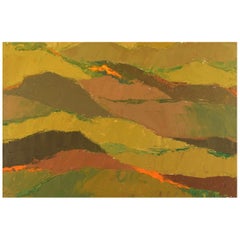 Unknown Artist, Oil on Canvas, Modernist Landscape, 1960s