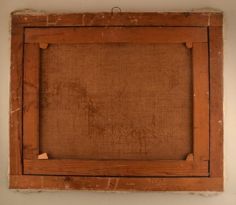 Artiste inconnu, huile sur toile, femme nue dans un lit, Danae