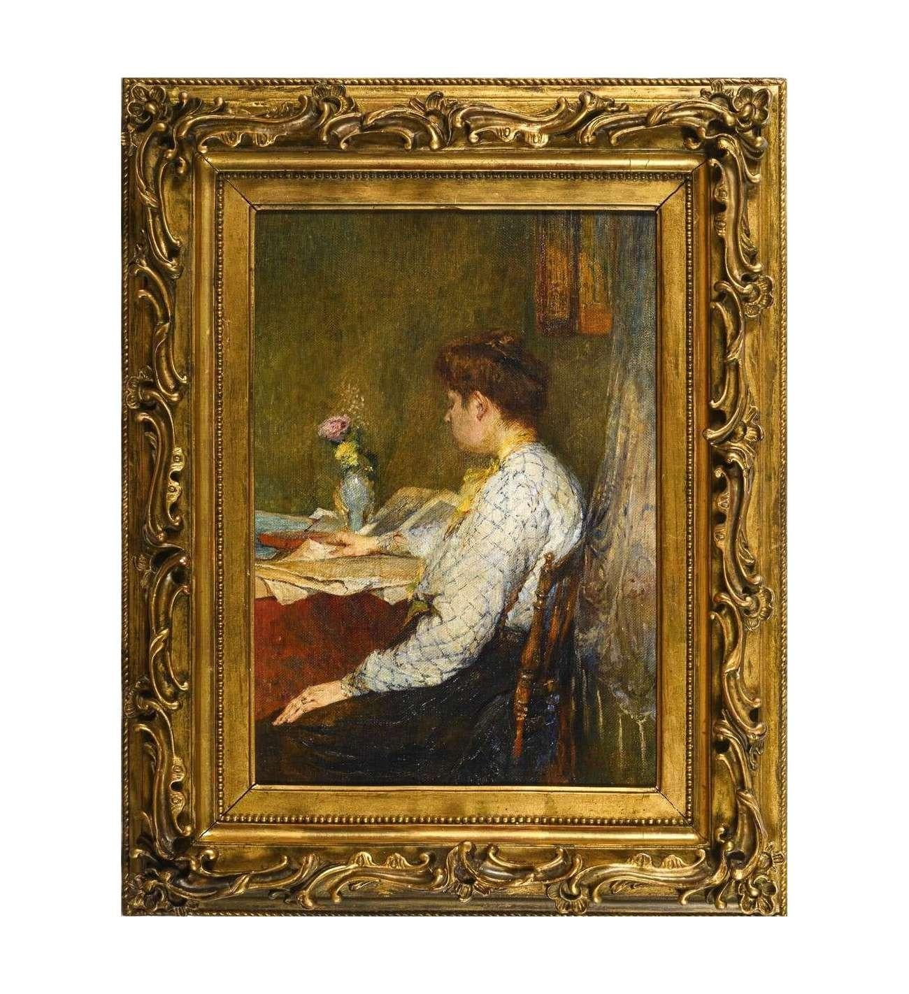 Woman reading, oil on canvas, circa 1896