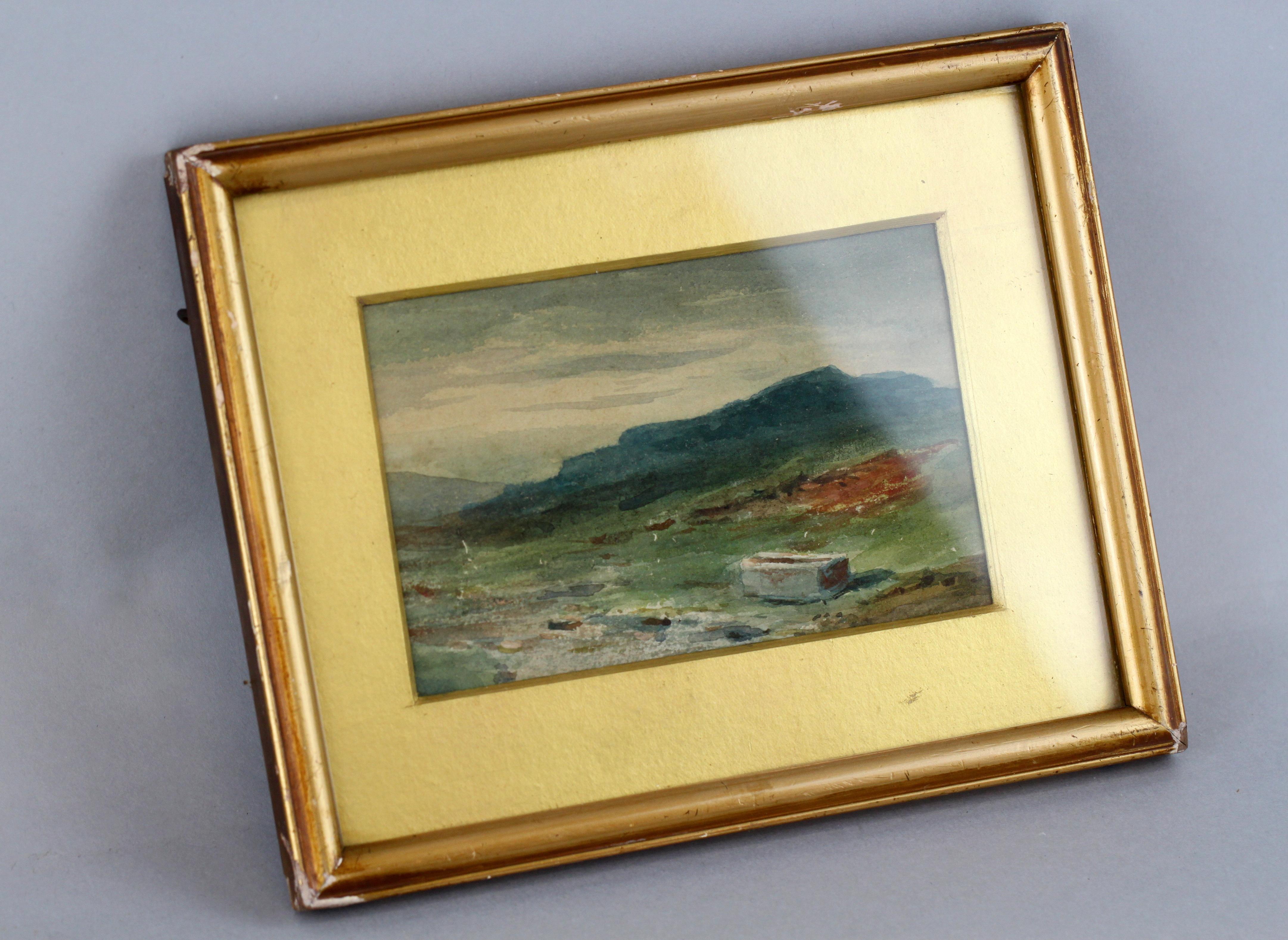 Unknown Artist Watercolor Painting, Depicting Mountain's Scenery, 1940s In Good Condition In Braintree, GB