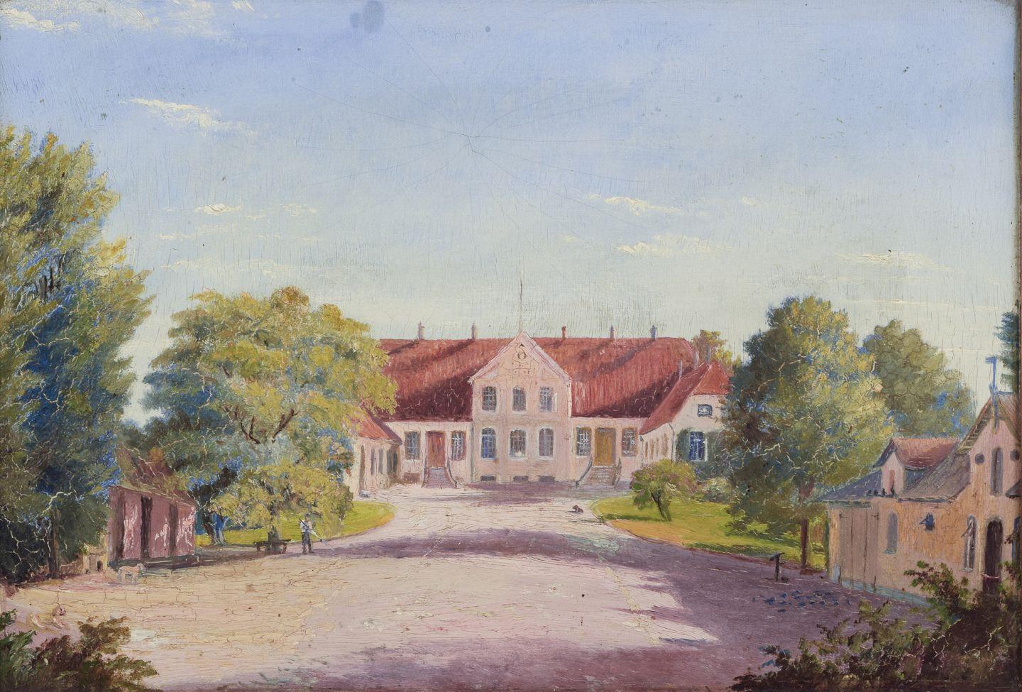 Gebrauchte Waren sind für US-Kunden von den Einfuhrzöllen befreit. 
Daher fallen für Ihren Kauf keine Einfuhrzölle an.

Unbekannter britischer Maler. Öl auf Platte.
Landschaft mit einem Herrenhaus.
Um 1900.
Nicht signiert.
Guter Zustand, mit