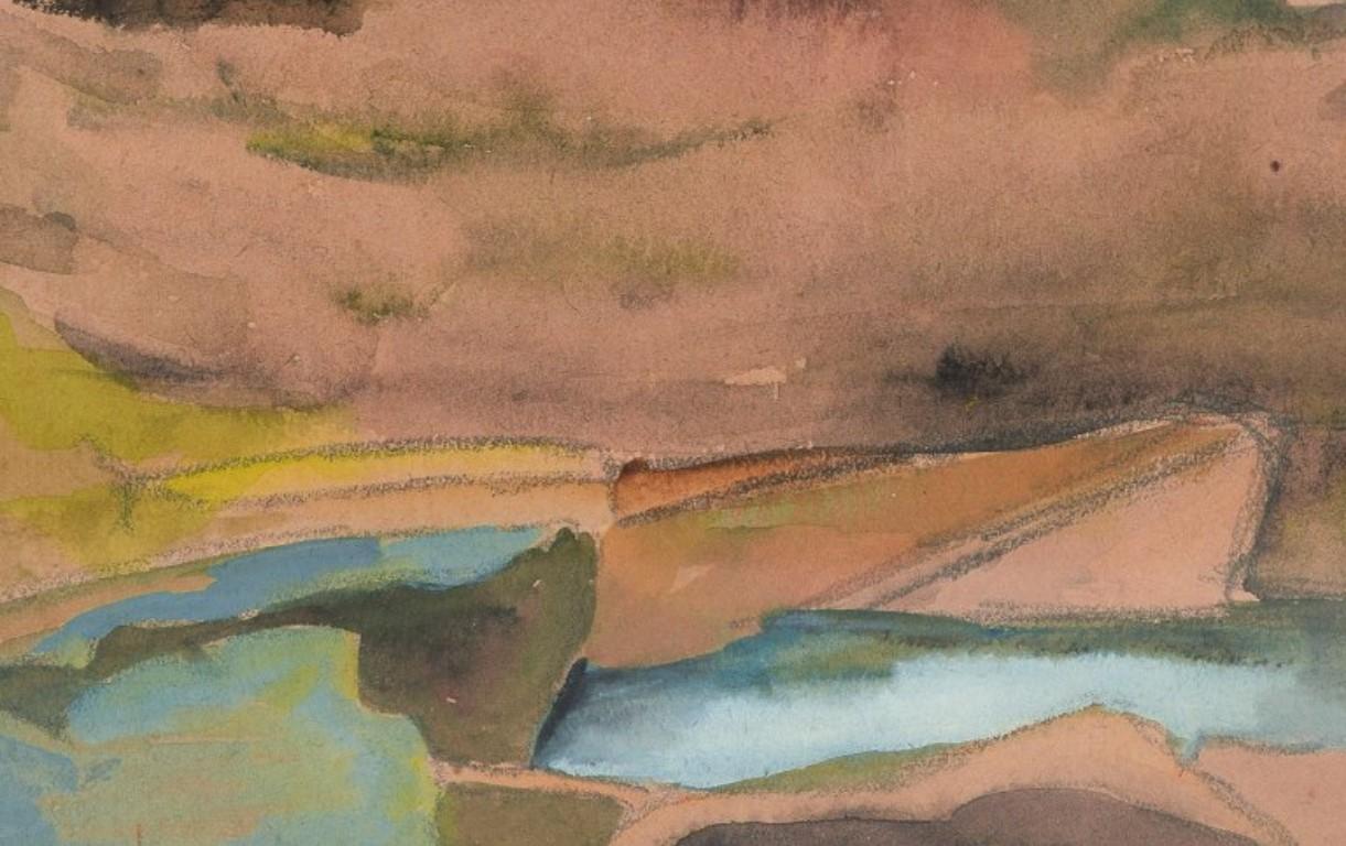 Unbekannter dänischer Künstler. Aquarell auf Papier. Meeresansicht von Bornholm im Zustand „Gut“ in København, Copenhagen