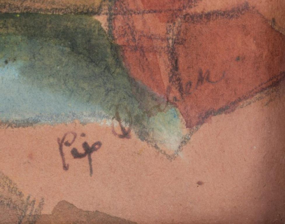 Unbekannter dänischer Künstler. Aquarell auf Papier. Meeresansicht von Bornholm 1