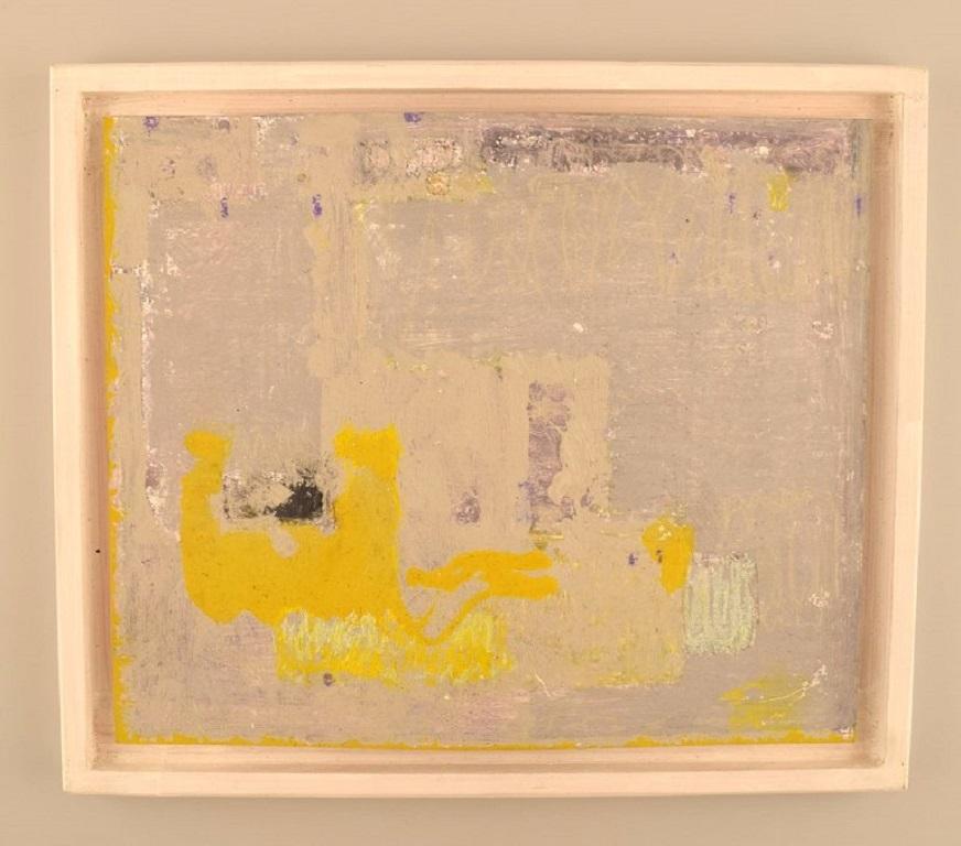 Unknown European artist. Oil on board. Abstract composition. 
Late 20th century.
The board measures: 30 x 25 cm.
The frame measures: 1 cm.
In excellent condition.