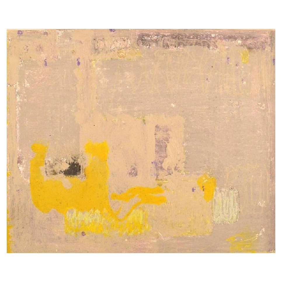 Artiste européen inconnu, huile sur panneau, composition abstraite, fin du 20e siècle