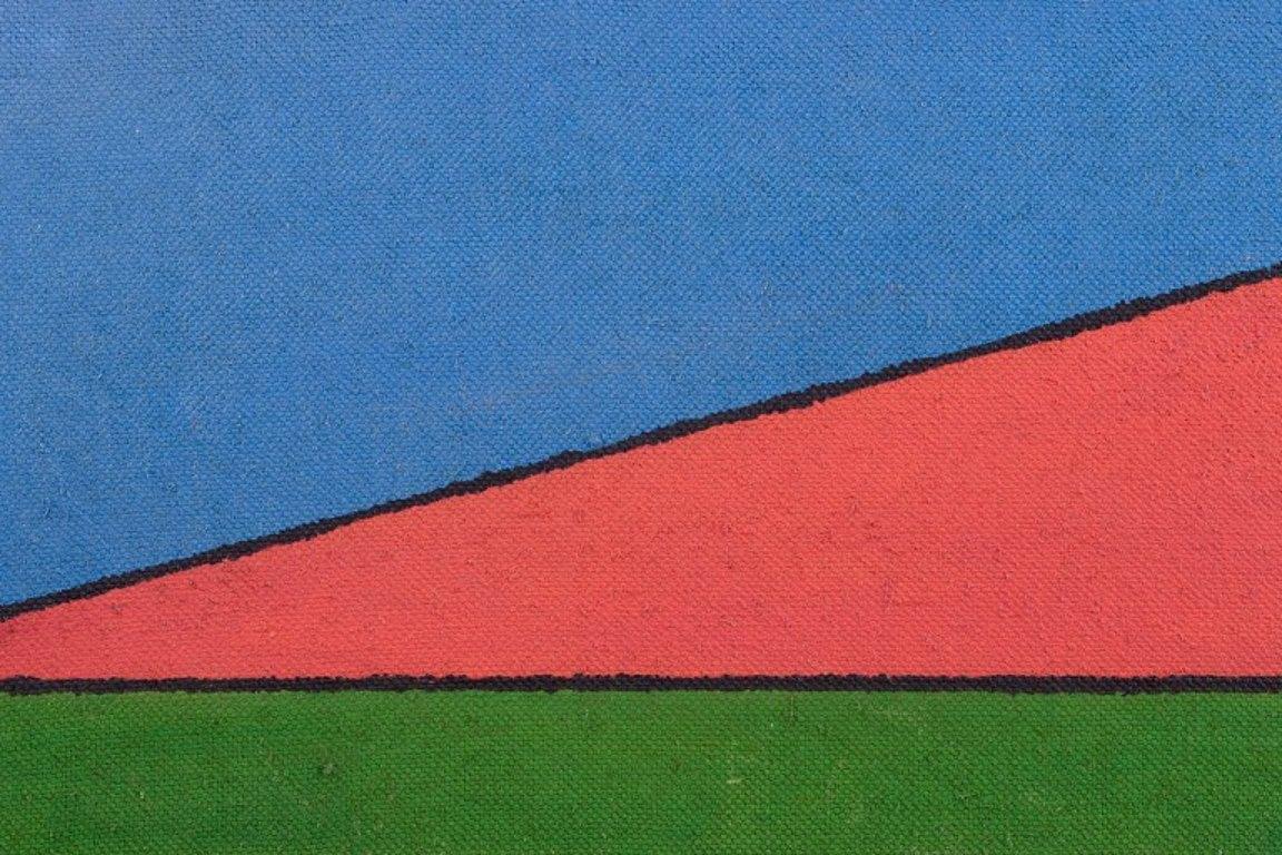 Moderno Artista europeo sconosciuto. Olio su tela. Motivo astratto. Metà del XX secolo. in vendita