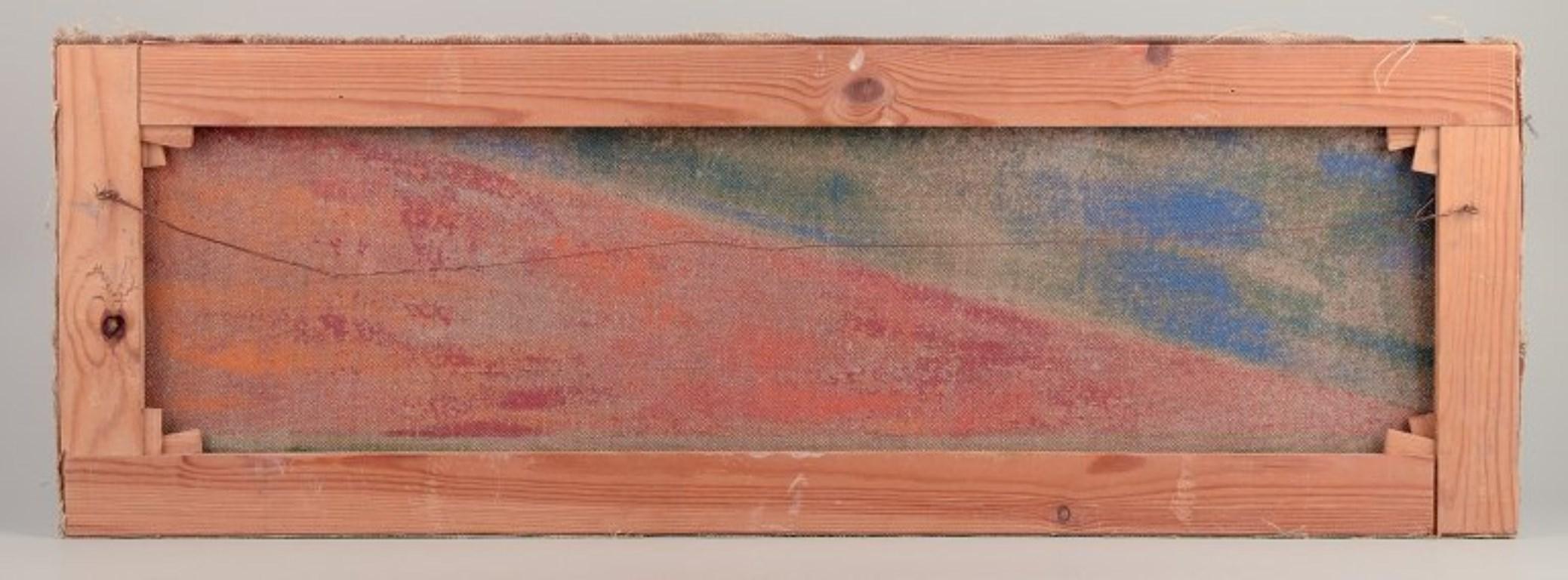 Artista europeo sconosciuto. Olio su tela. Motivo astratto. Metà del XX secolo. In condizioni ottime in vendita a Copenhagen, DK