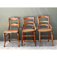 Vintage Collection of Cane Seat Chairs - Set of 3