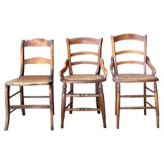 Vintage Collection of Cane Seat Chairs - Set of 3