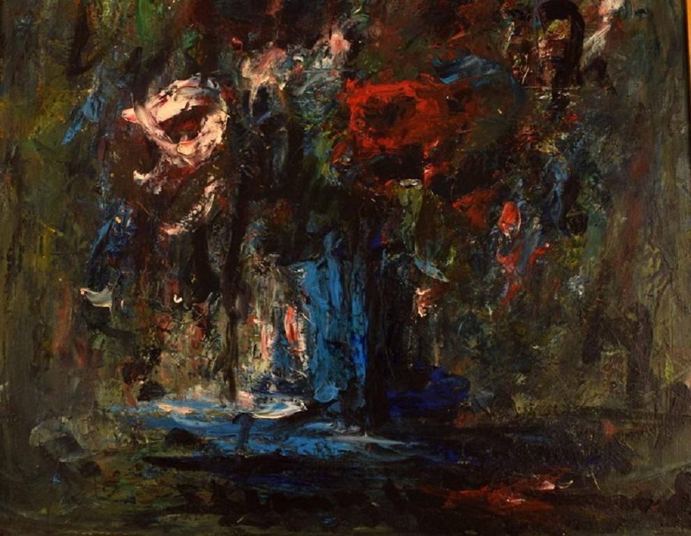 Unknown French Artist, Oil on Canvas, Abstract Composition, 