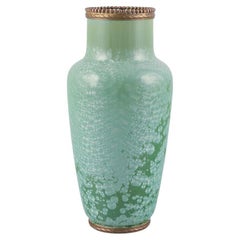 Unknown French ceramicist. Vase of stoneware. Crystal glaze in green tones.