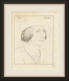 Unknown Gentleman after Hans Holbein, Original Antique Engraving, circa 1800