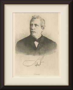 Unknown German Statesman, Antique Engraved Portrait, circa 1880