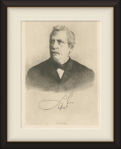Unknown German Statesman, Antique Engraved Portrait, circa 1880