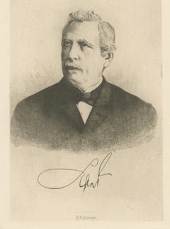 Unknown German Statesman, Antique Engraved Portrait, circa 1880