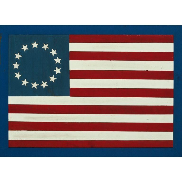 13 Star Hand-Painted Wood Slat Flag - Mixed Media Art by Unknown