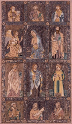 Antique A Florentine Renaissance embroidered panel for a dalmatic garment, circa 1440-14