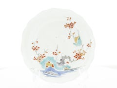 17th Century Japanese Saucer, Kakiemon Ceramics, River and Plum Blossom, Antique