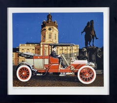 1904 Mercedes Vintage Rotes Auto – Illustration einer antiken Automarkenserie, Vintage-Serie
