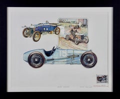 Auto d'epoca Delage del 1925 - Illustrazione della serie di francobolli automobilistici antichi